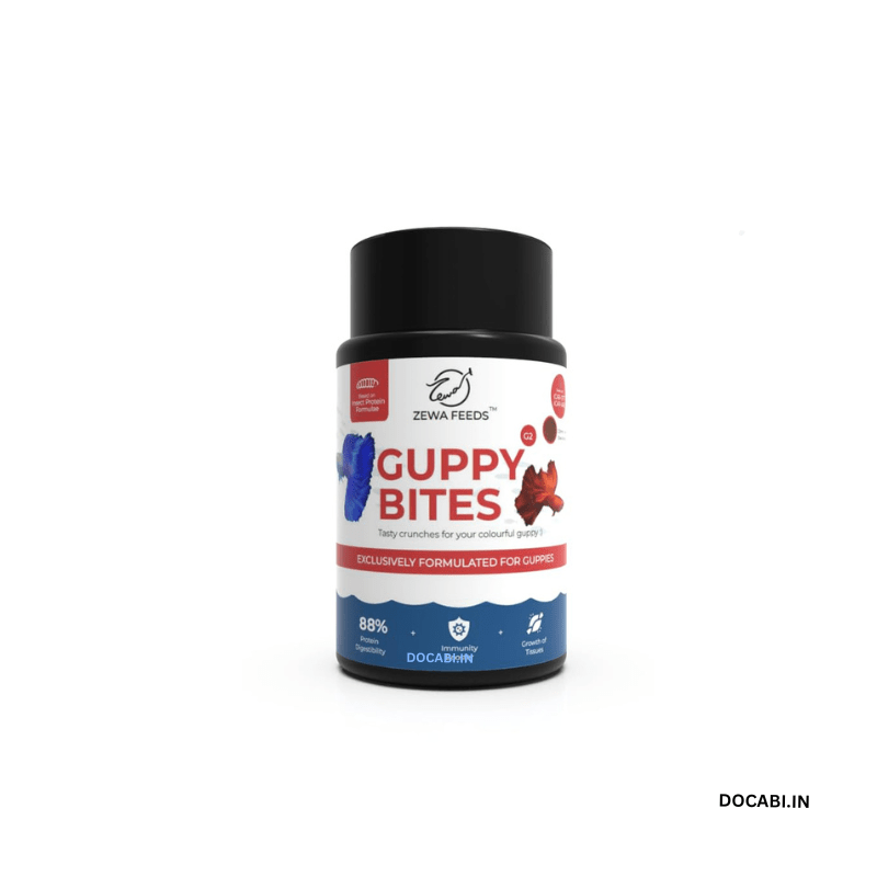 Zewa Guppy Bites 45gm - Tasty Crunches for Your Colorful Guppy , slow ...