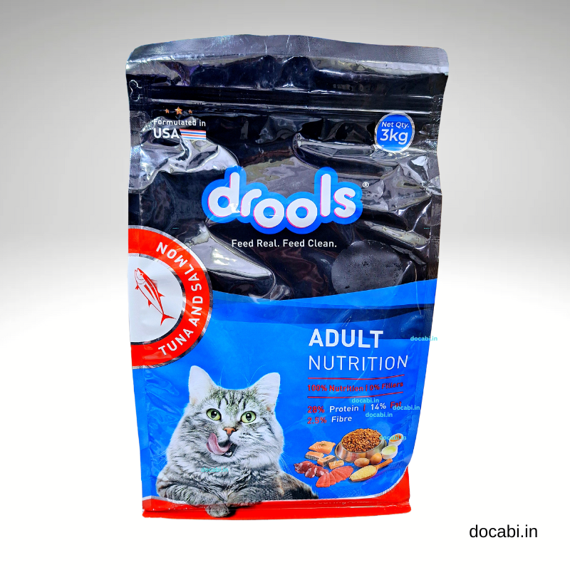 (1pc)3Kg,Drools Adult Cat Food Dry ,Tuna & Salmon - Docabi.in