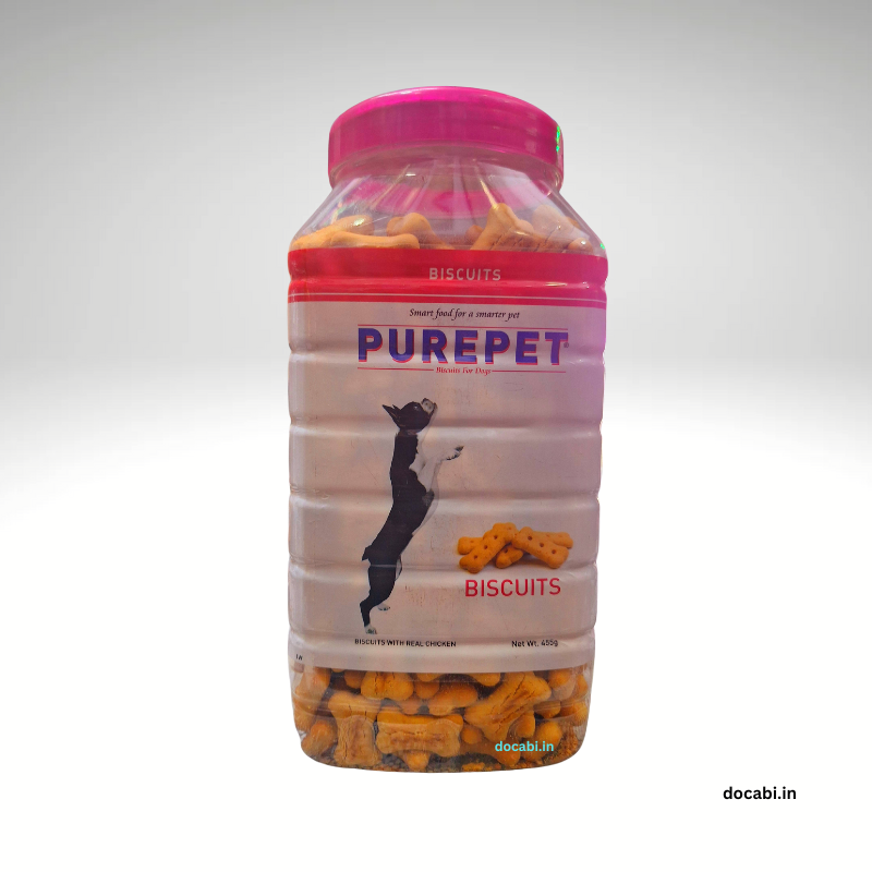 (1pcs), 455gm PUREPET Dog Biscuit Treats Real Chicken Flavour - Docabi.in