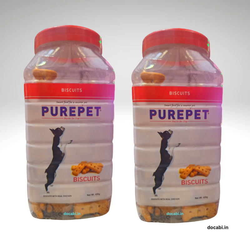 (2pcs) 455Gm, PUREPET Dog Biscuit Treats Real Chicken Flavour - Docabi.in
