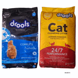 (1pc) 7Kg ,Drools Ocean Fish Adult Dry Cat Food, +(1pc)Drools Bentonite Clumping Cat Litter- Lavender 5 kg