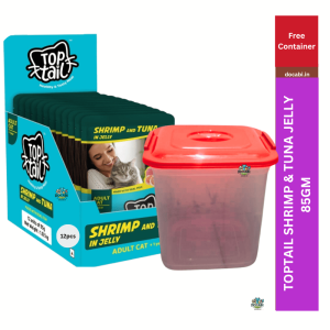 (12pcs),(85gm)Adult Wet Cat Food -TopTail-Shrimp & Real Tuna Jelly (Buy & get free Box)
