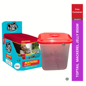 Offer (12pcs),(85gm) Jelly Adult Jelly Cat Food-TopTail-Mackerel (Buy & get free Box)