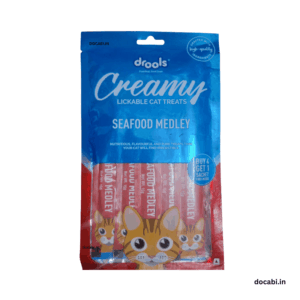 (1pc),(75gm/15gm*5), Drools Lickable Creamy  Cat Treats Flavour (Seafood Meoldy)