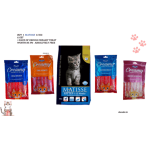 (1pc)1.5kg, Matisse Kitten(1-12Months) Cat Dry Pet Food ,(Buy & Get 4pcs of  drools creamy Treat 75gm)