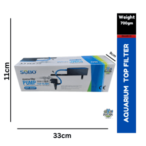 (1pc),Aquarium TOP Filter WP-880F (Power:-15W|F MAX:650L/HR)(Mechanical Filtration for Salt Water and Fresh Water) WITH SPONG