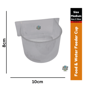 (2pcs),(10cm*8cm), Food & Water Feeding Cup / Tray For birds & parrots -(D Type Cups, 250ML)