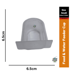 (2pcs),(6.5cm*6.5cm), Food & Water Feeding Cup / Tray For small birds & parrots -(D Type Cups, 100ML)