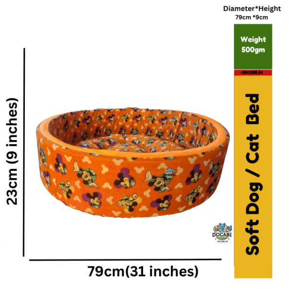 (1pc),(Medium Large) Luxurious Soft Dog / Cat Bed-Size ( 31inch X 9inch)-Medium Large-With Cusion Pillow 1 9 2