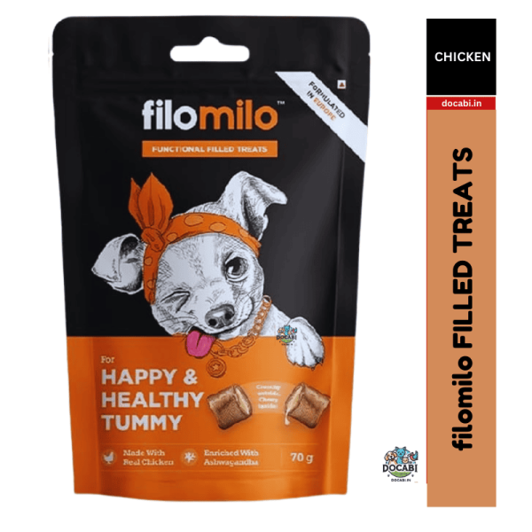 (1Pc), 70gm Filomilo Dog Functional Filled Treats - Happy & Healthy Tummy 1 6