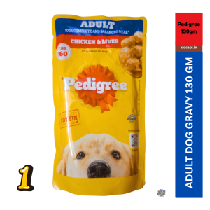 (1pc),130gm Gravy ,Pedigree Adult Wet Dog Food-Chicken and Liver Chunks 36 8