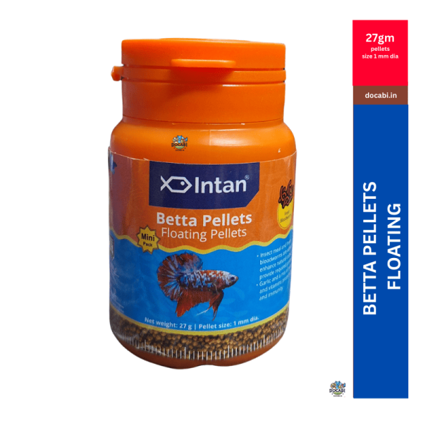 (2Pcs), 27gm Intan Betta Pellets Floating Pellets Fish Feed -pellet size (1mm dia) 1 1 2