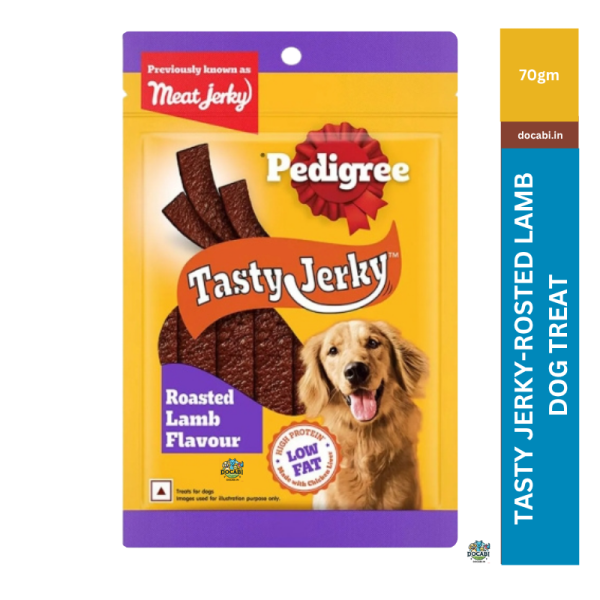 (3pcs) 70gm,Pedigree Tasty Jerky Dog Treat-Roasted Lamb Flavour 1 11 2