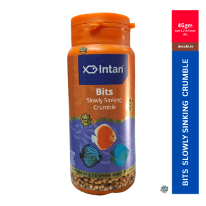 (1Pc),45gm Intan Bits Slowly sinking Crumble Fish Feed -Crumble size (1.2-2.0 mm dia)