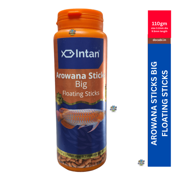 (2Pcs),120gm Intan Arowana Sticks Floating Big Sticks Fish Feed -pellet size (3.2mm dia & 9.5mm length) 1 18