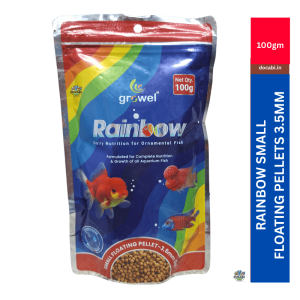 (1Pc),100gm Rainbow Fish Feed Small Floating Pellets  -pellet size (3.5mm dia)