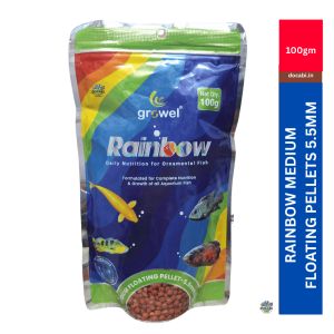 (1Pc),100gm Rainbow Fish Feed Medium Floating Pellets  -pellet size (5.5mm dia)