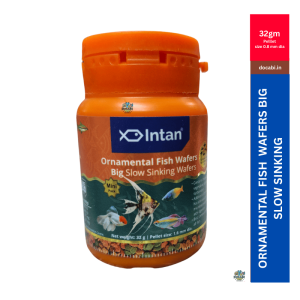 (2Pcs),32gm Intan Ornamental Fish Wafers Big Slow Sinking Wafers Fish Feed -pellet size (1.6 mm dia)