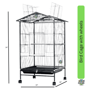 (1pc),(34"x 18"*18")Metal Bird Cage with wheels with Detachable Tray